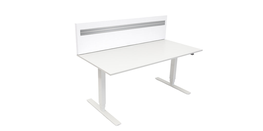 Bordsskärm, ljudabsorberande, topp 450 tyg, vit, Offix