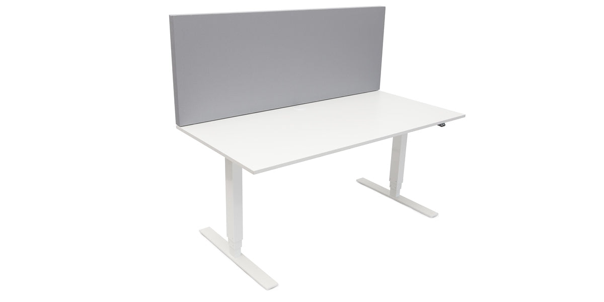 Bordsskärm, ljudabsorberande, topp 600 tyg, grå, Offix