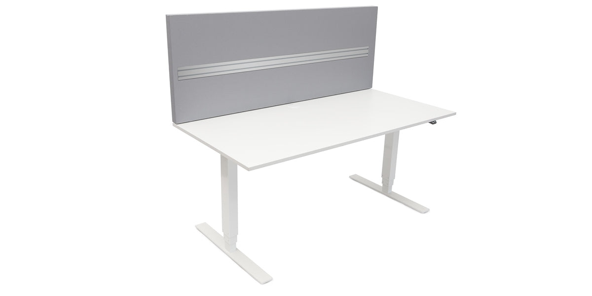 Bordsskärm, ljudabsorberande, topp 600 tyg, grå, Offix