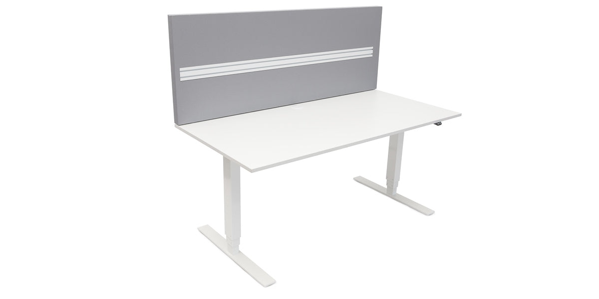 Bordsskärm, ljudabsorberande, topp 600 tyg, grå, Offix