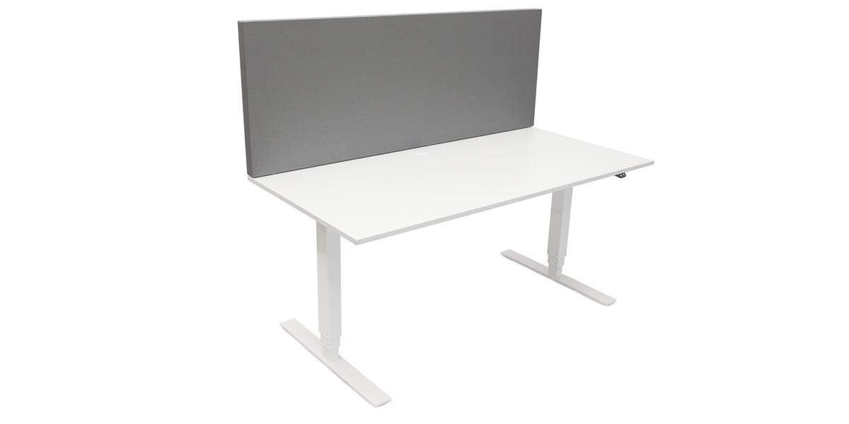 Bordsskärm, ljudabsorberande, topp 600 tyg, mörkgrå, Offix