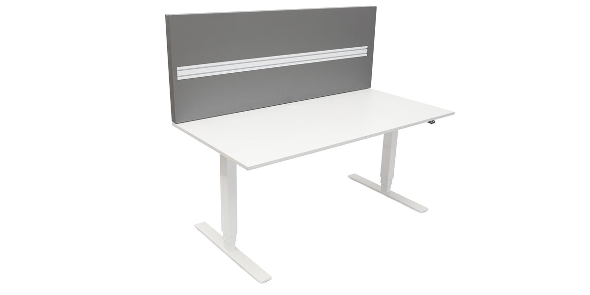 Bordsskärm, ljudabsorberande, topp 600 tyg, mörkgrå, Offix