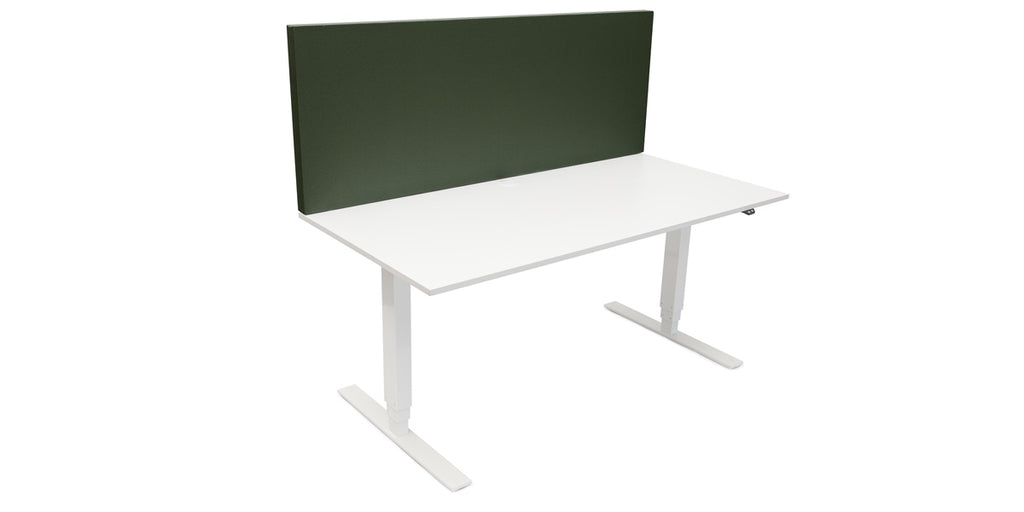 Bordsskärm, ljudabsorberande, topp 600 tyg, mörkgrön, Offix