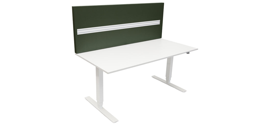 Bordsskärm, ljudabsorberande, topp 600 tyg, mörkgrön, Offix