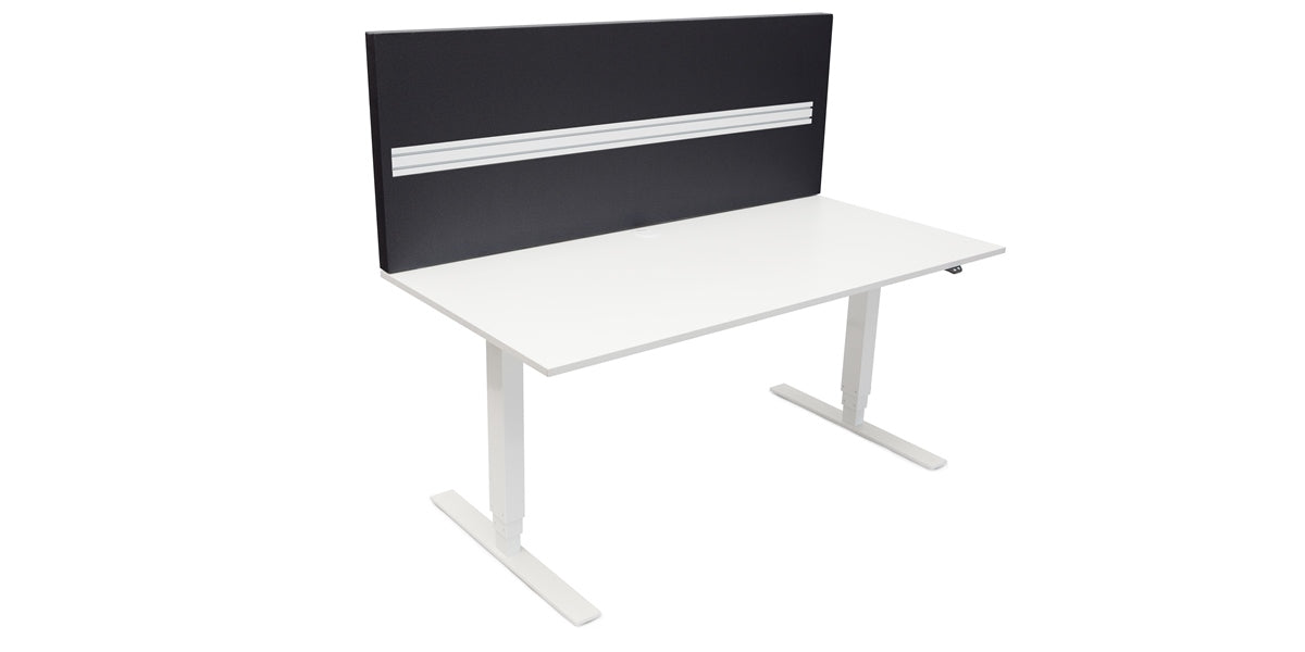 Bordsskärm, ljudabsorberande, topp 600 tyg, svart, Offix