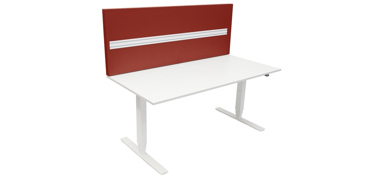 Bordsskärm, ljudabsorberande, topp 600 tyg, vinröd, Offix