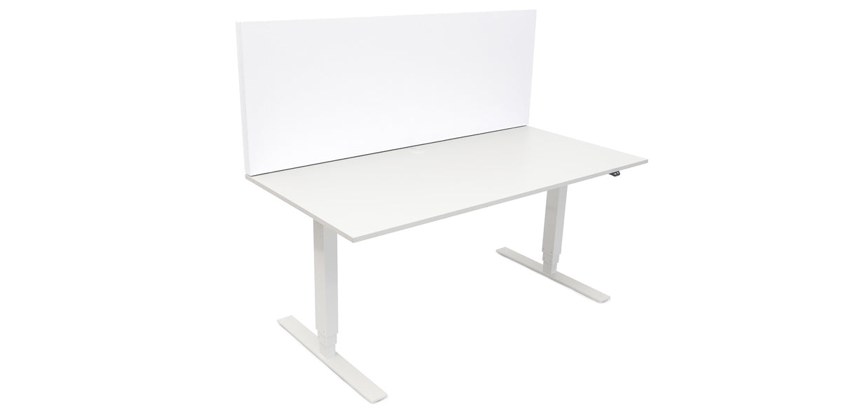 Bordsskärm, ljudabsorberande, topp 600 tyg, vit, Offix