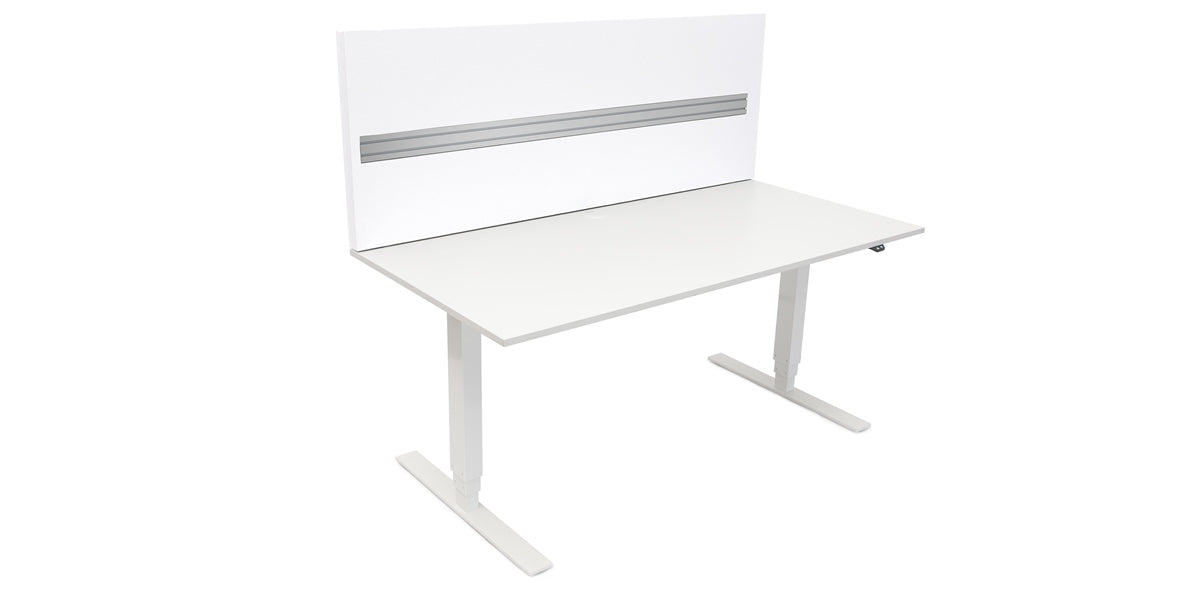 Bordsskärm, ljudabsorberande, topp 600 tyg, vit, Offix