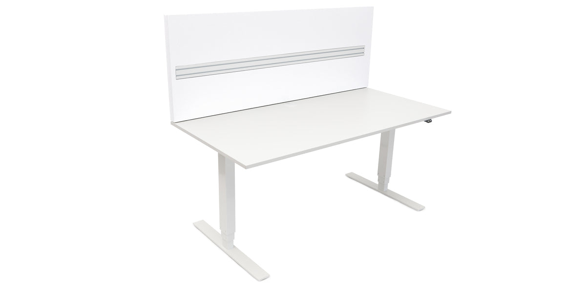 Bordsskärm, ljudabsorberande, topp 600 tyg, vit, Offix