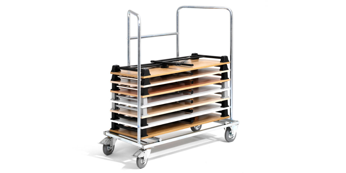 Bordsvagn för rektangulära fällbara bord,  Offix