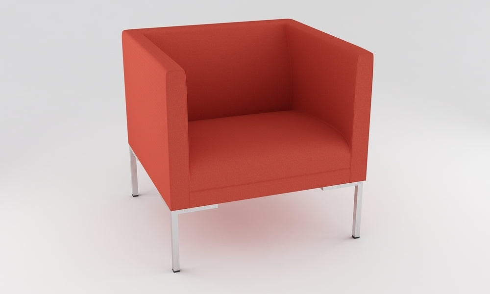 Loungefåtölj, C1, tyg, orange, Offix