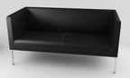 Loungesoffa, C2, bycastläder, svart, Offix
