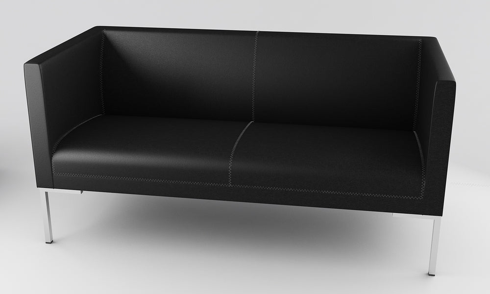 Loungesoffa, C2, konstläder, svart, Offix