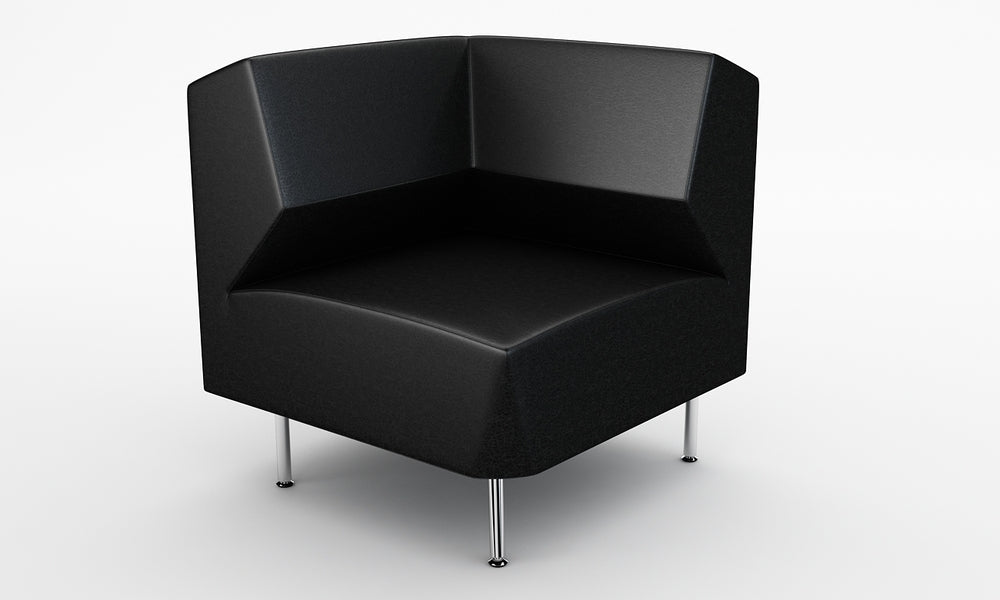 Loungesoffa, Combo Hörn 75, konstläder svart, Offix