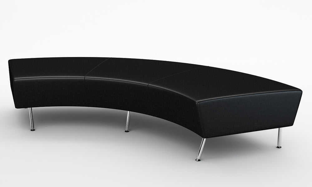 Loungesoffa, Combo Svängd Pall 230, konstläder svart, Offix