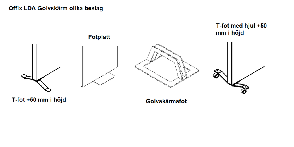 Skärmvägg, ljudabsorberande, tyg, svart, Offix