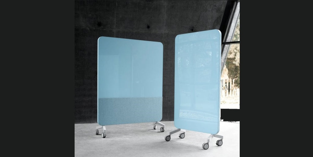 Glasskrivtavla på hjul, Lintex Mood Fabric, Offix