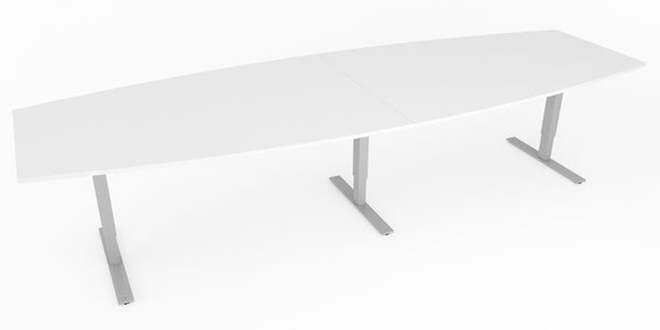 Konferensbord båtformad, vit, 12 platser, Offix