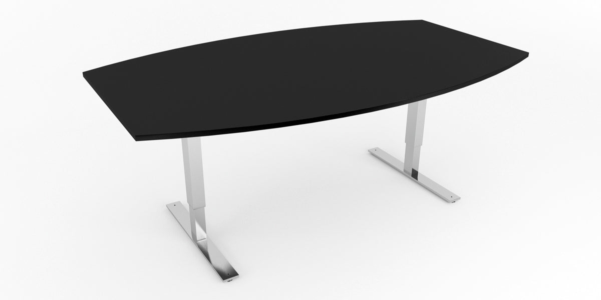 Konferensbord båtformad 6 platser, höj- och sänkbart, svart, Offix