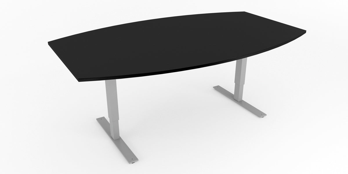 Konferensbord båtformad 6 platser, höj- och sänkbart, svart, Offix
