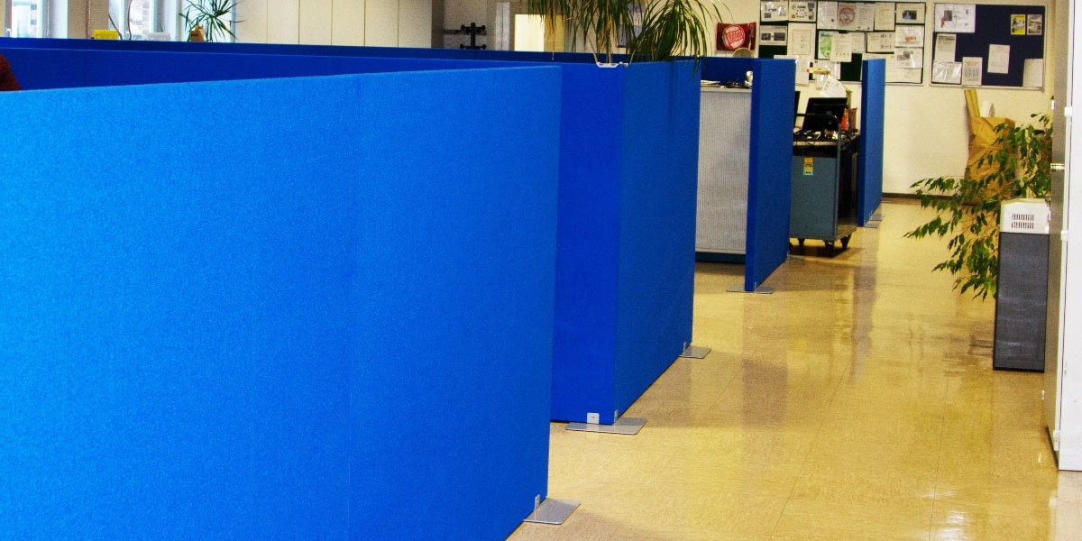 Skärmvägg, ljudabsorberande, tyg, grå, Offix