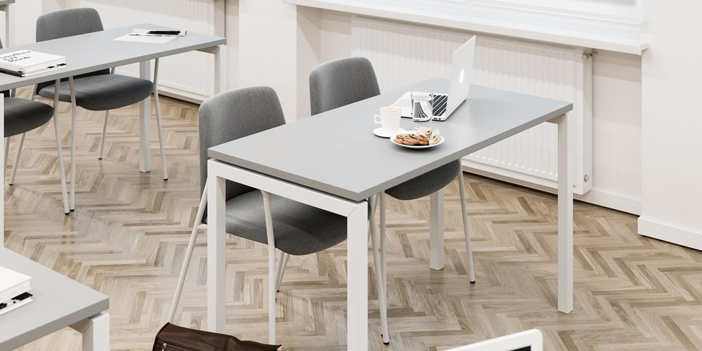 Skrivbord, rektangulärt, U-stativ, ek, Offix