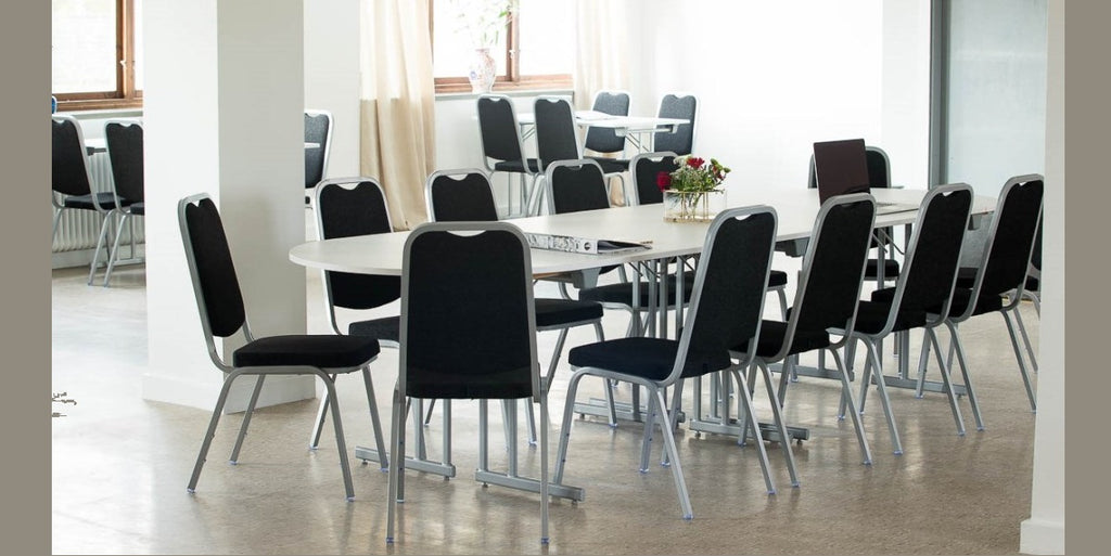 Konferensstol, staplingsbar, Flex06, svart-silvergrå, Offix