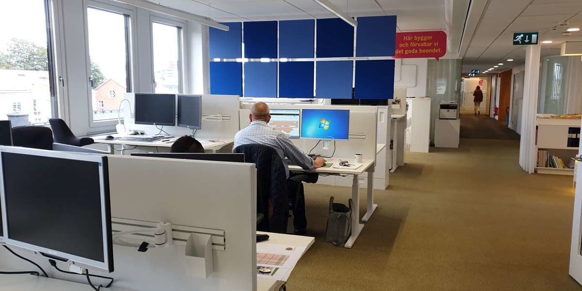 Ljudabsorbent, takhängande, fyrkantig, tyg, Offix