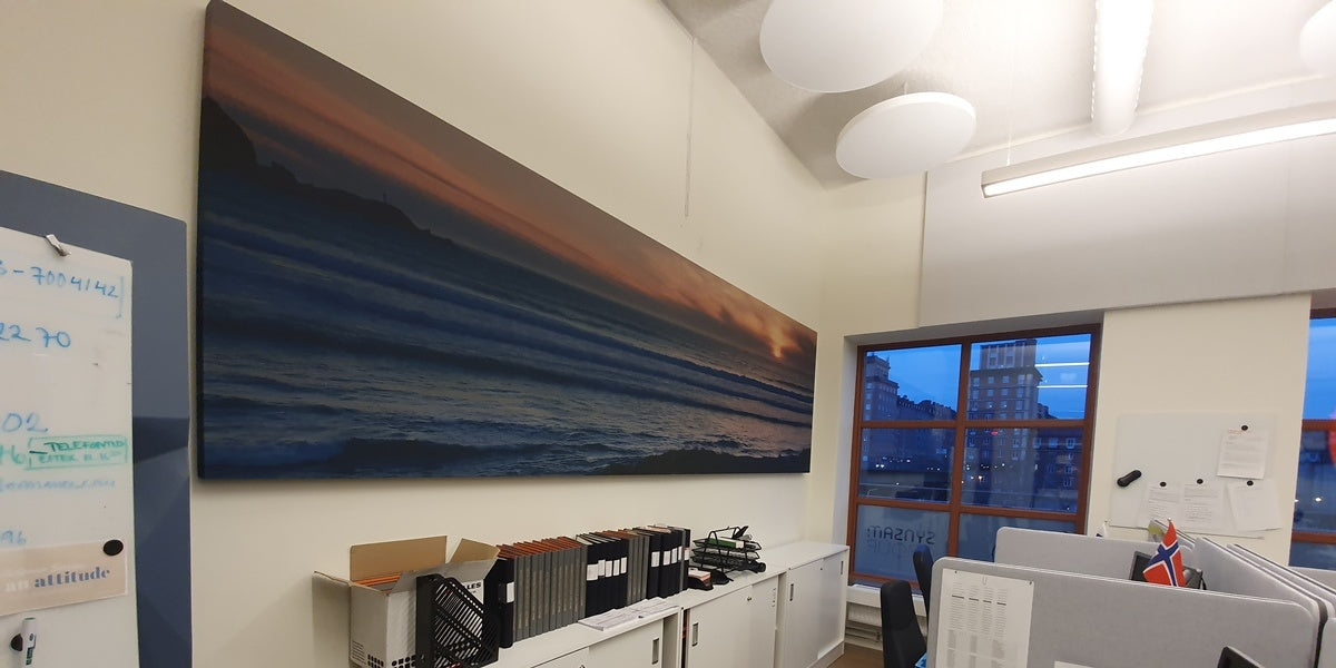 Ljudabsorbent, vägg, motiv, Offix