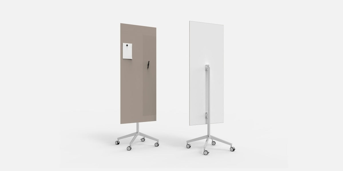 Glasskrivtavla på hjul, Lintex Mood Mobile, raka hörn, Offix