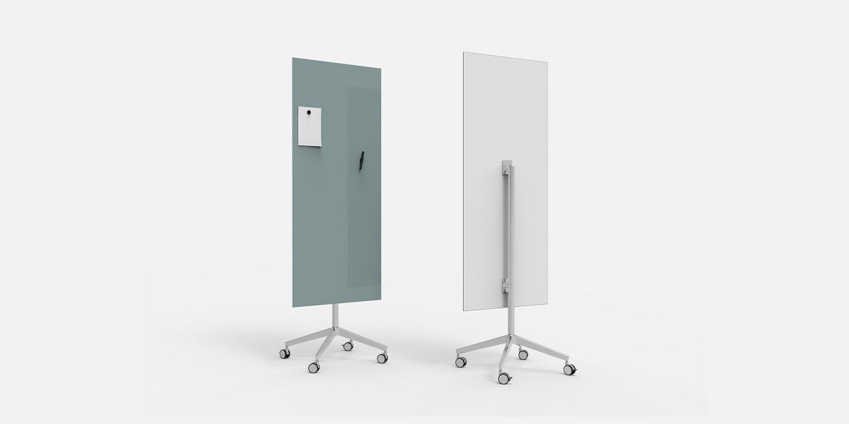 Glasskrivtavla på hjul, Lintex Mood Mobile, raka hörn, Offix