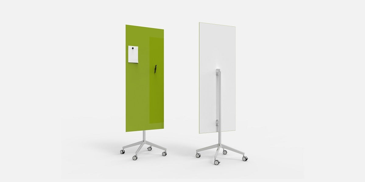 Glasskrivtavla på hjul, Lintex Mood Mobile, raka hörn, Offix