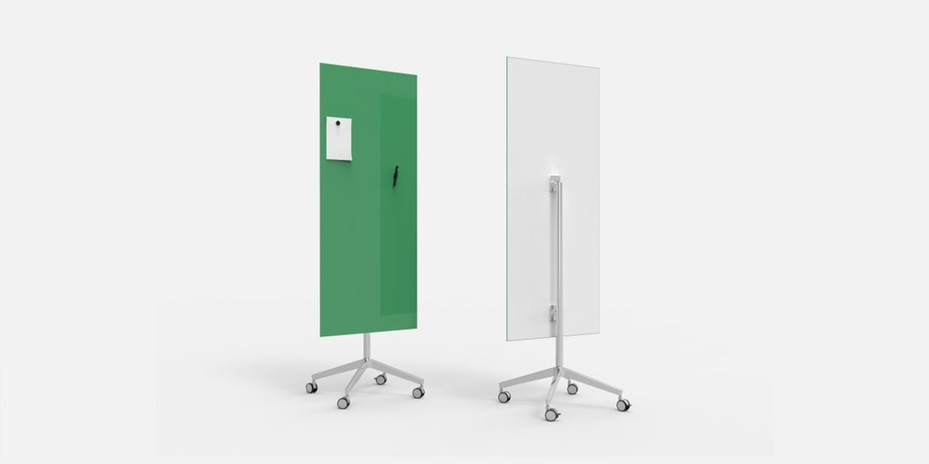 Link Offix Glasskrivtavla på hjul, Lintex Mood Mobile, raka hörn, Offix