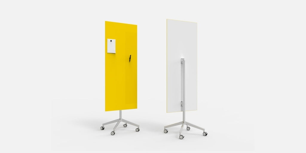 Glasskrivtavla på hjul, Lintex Mood Mobile, raka hörn, Offix