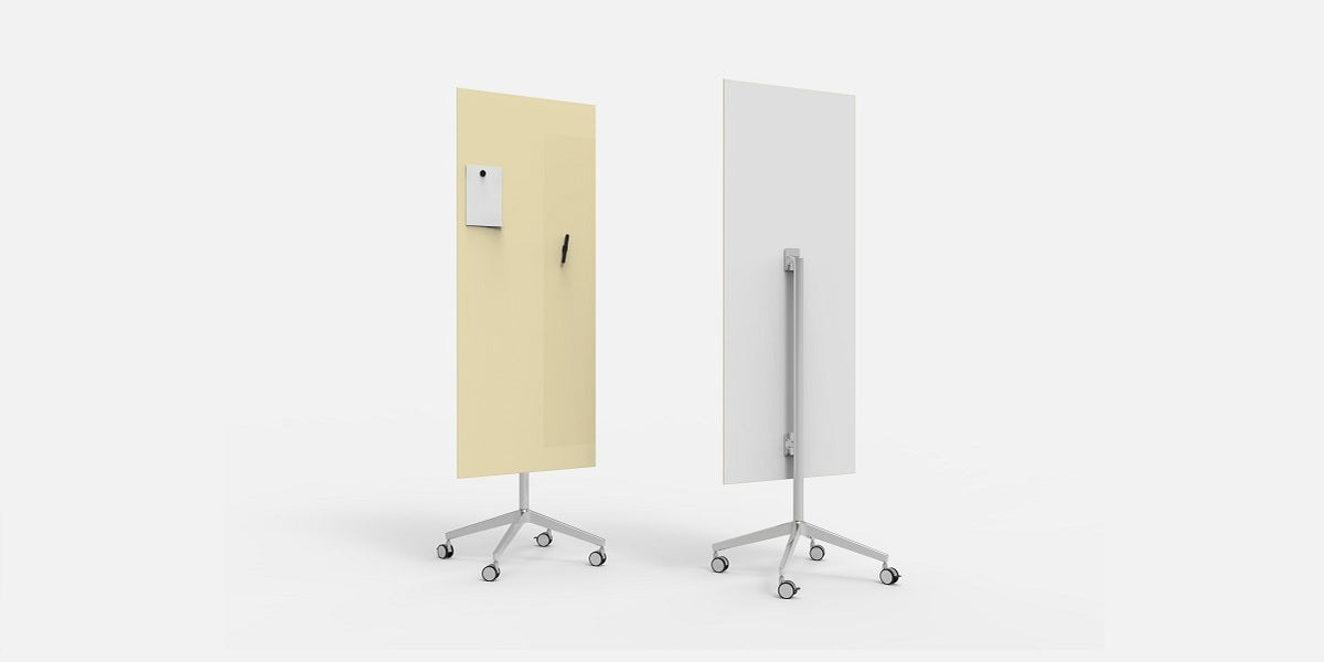 Glasskrivtavla på hjul, Lintex Mood Mobile, raka hörn, Offix