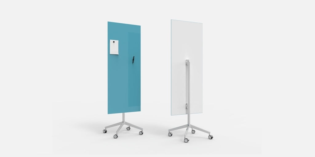 Glasskrivtavla på hjul, Lintex Mood Mobile, raka hörn, Offix