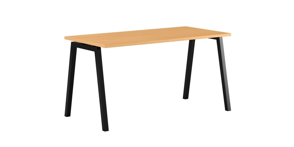 Skrivbord, rektangulärt, A-stativ, bok, Offix