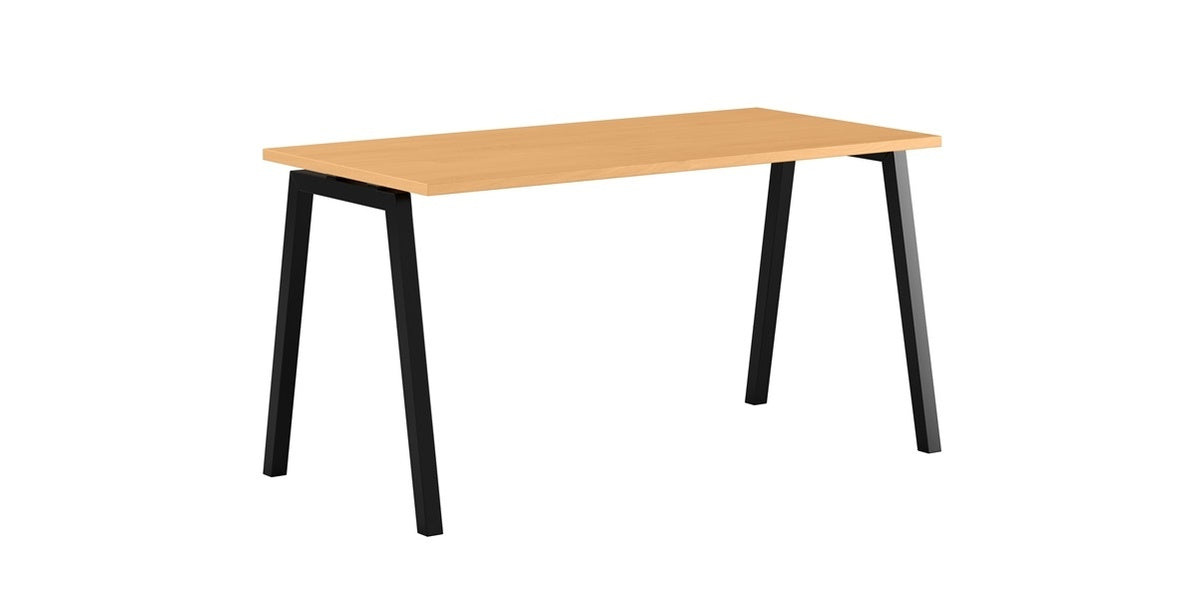 Skrivbord, rektangulärt, A-stativ, bok, Offix