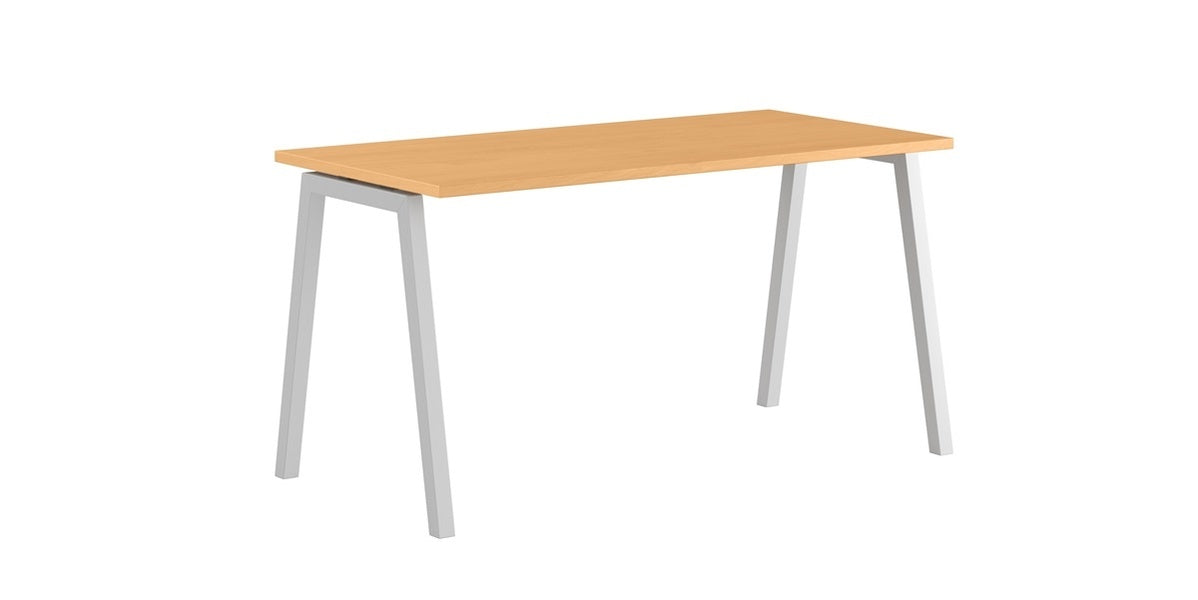 Skrivbord, rektangulärt, A-stativ, bok, Offix