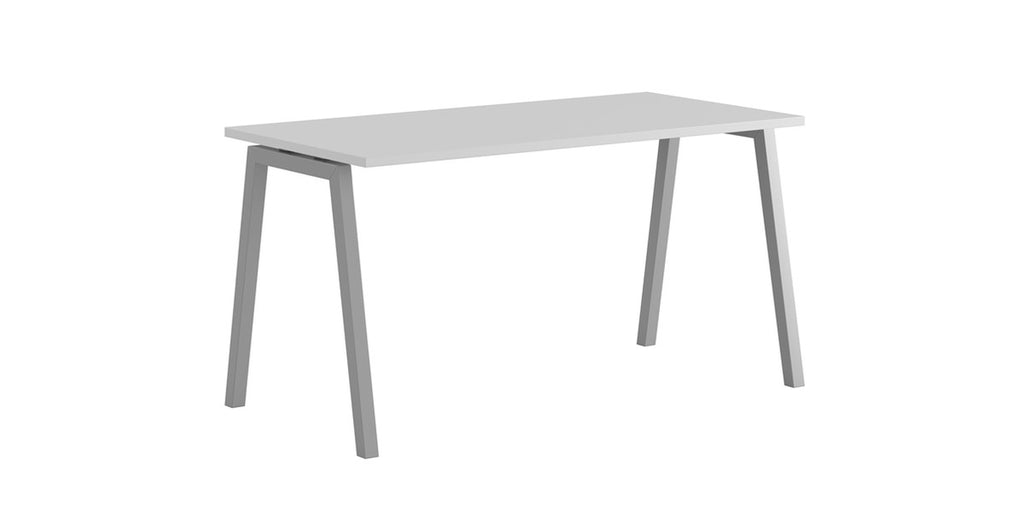 Skrivbord, rektangulärt, A-stativ, vit, Offix