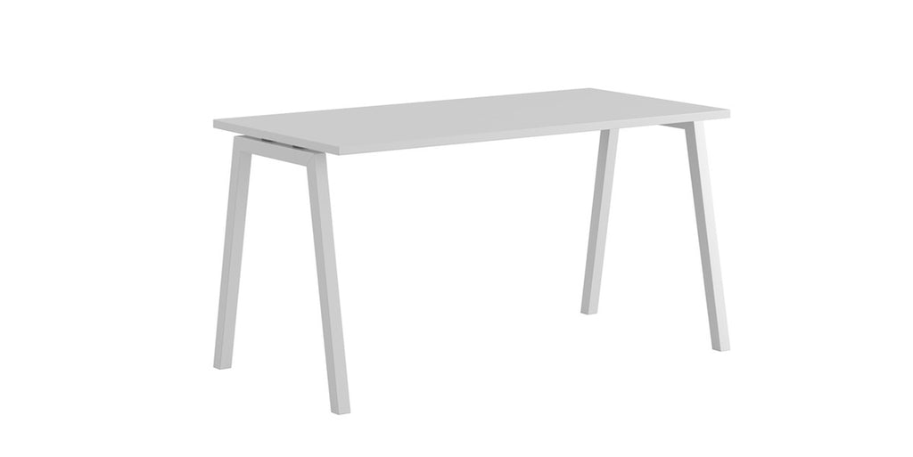 Skrivbord, rektangulärt, A-stativ, vit, Offix