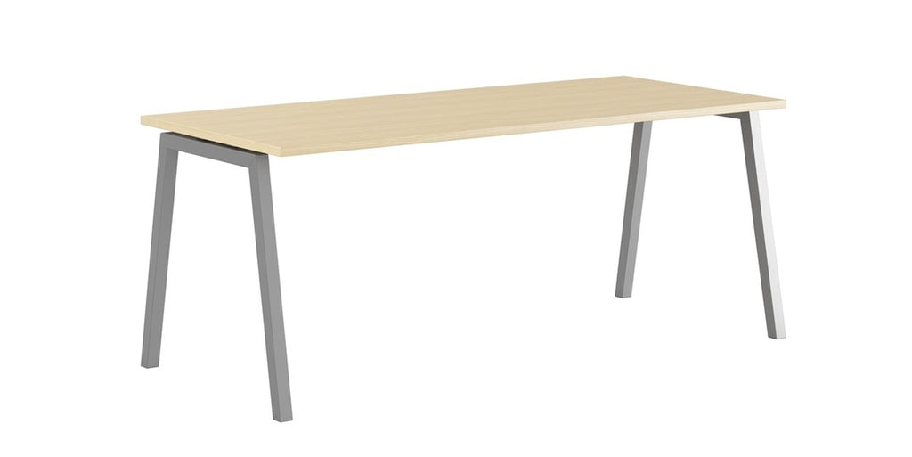 Skrivbord, rektangulärt, A-stativ, björk, Offix