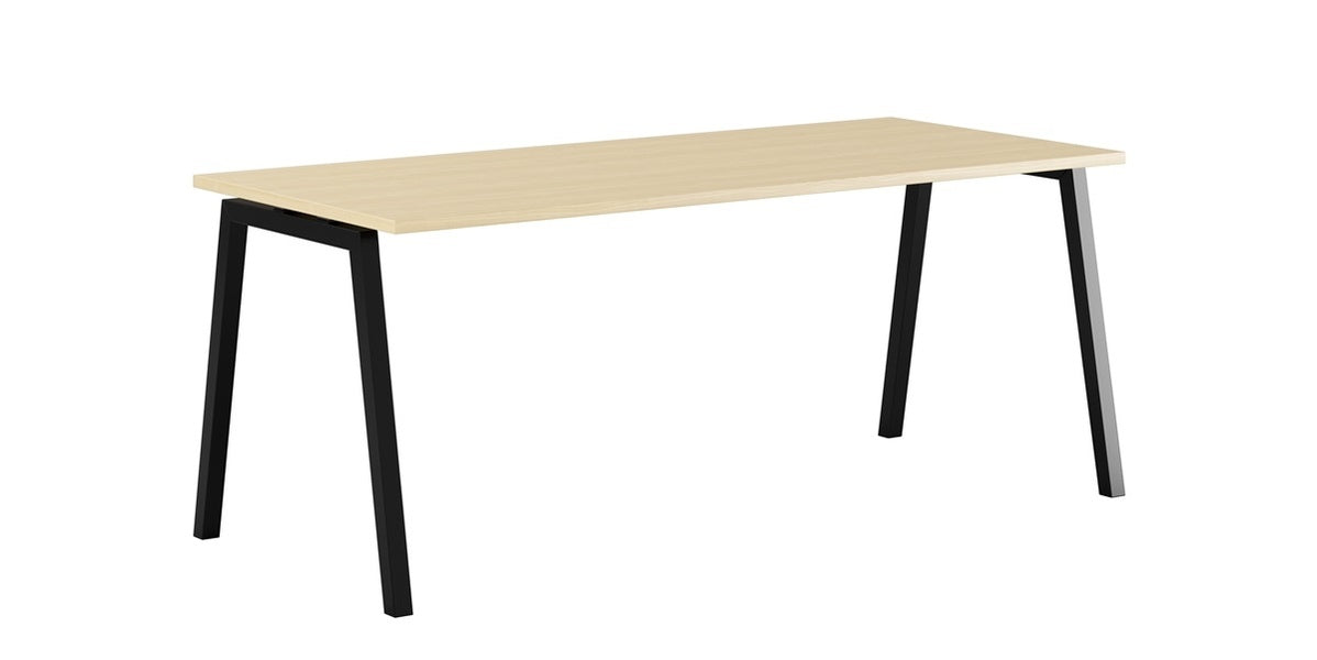 Skrivbord, rektangulärt, A-stativ, björk, Offix