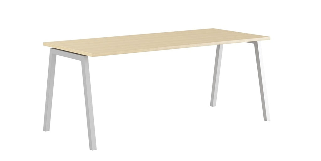 Skrivbord, rektangulärt, A-stativ, björk, Offix