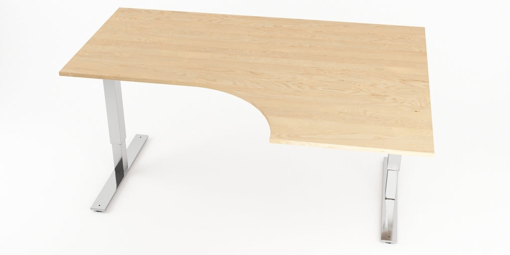 Hörnskrivbord, björk, höger, T-benstativ, Offix