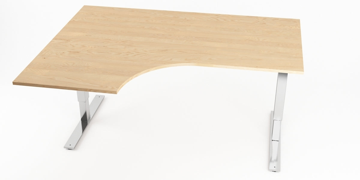 Hörnskrivbord, vänster, björk, T-benstativ, Offix
