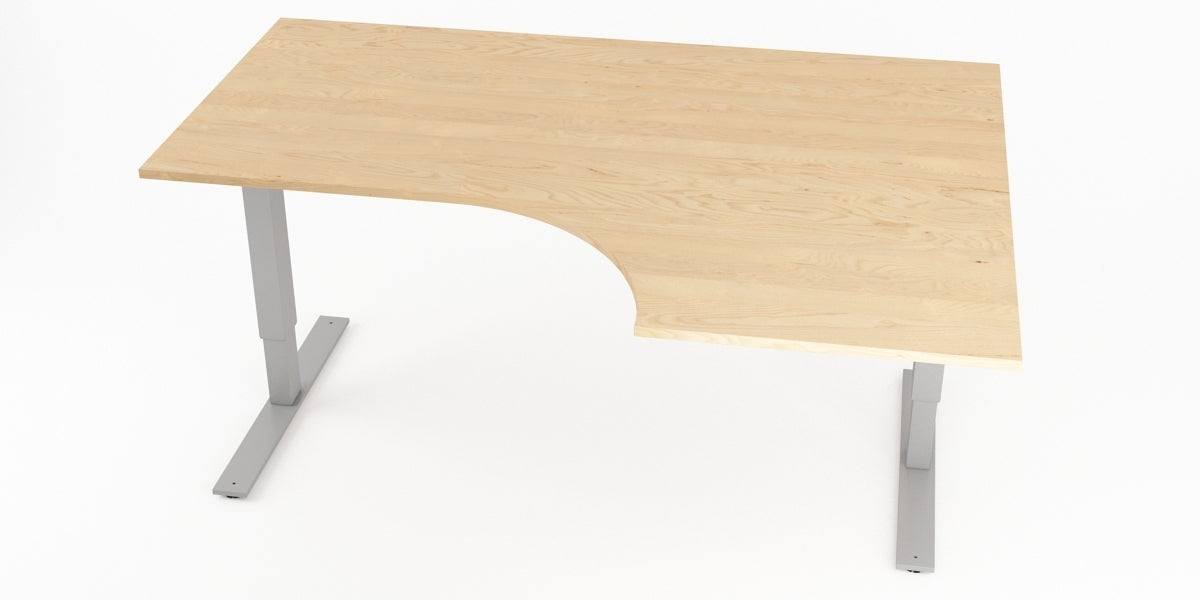 Hörnskrivbord, björk, höger, T-benstativ, Offix