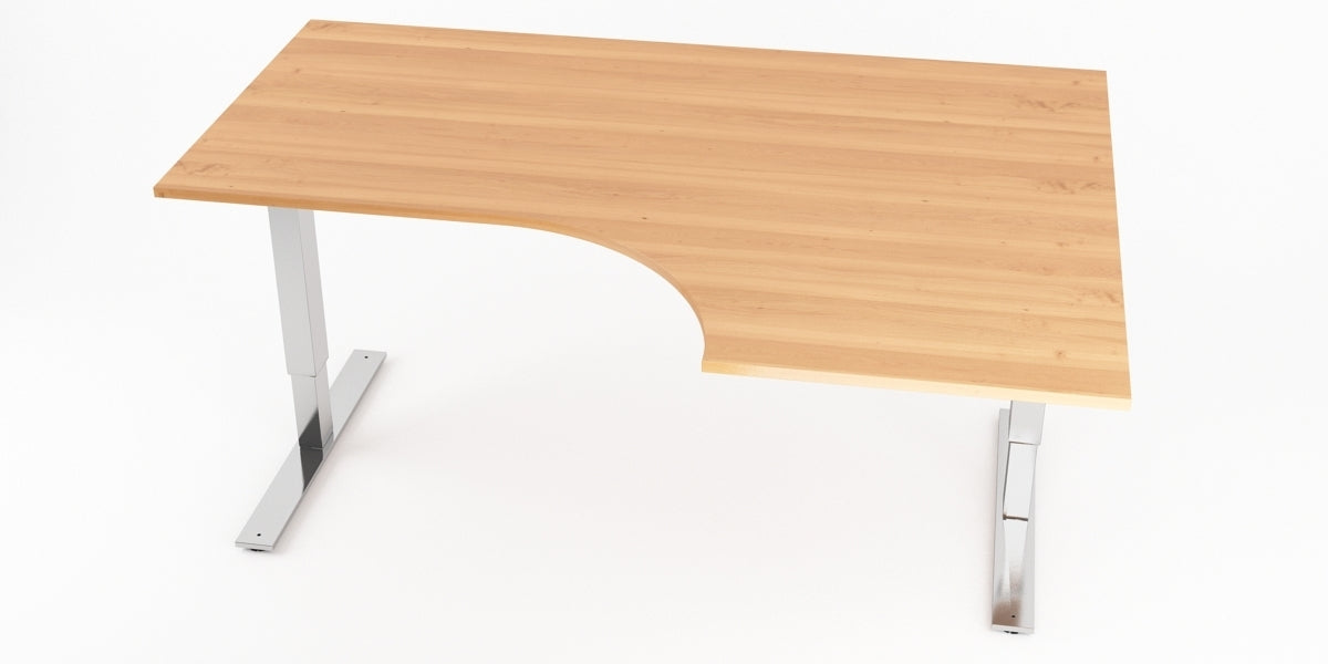 Hörnskrivbord, bok, höger, T-benstativ, Offix