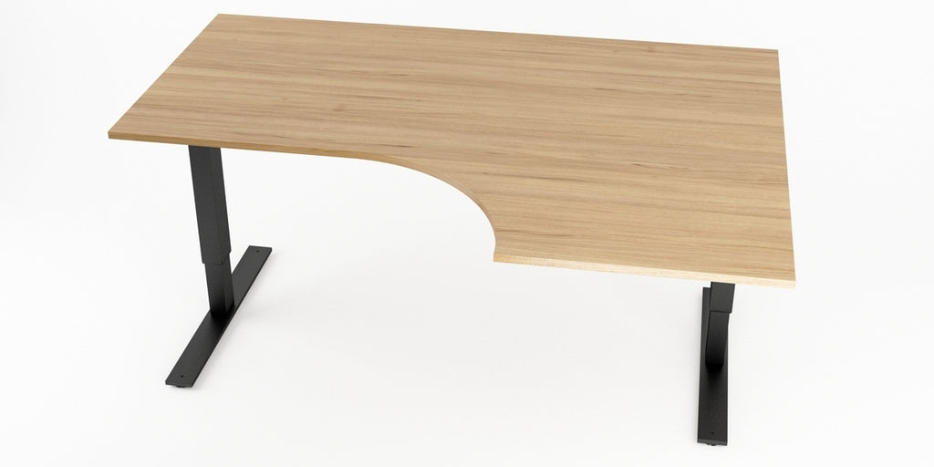 Hörnskrivbord, höj- och sänkbart, höger, Sitt&Stå, ek, Offix