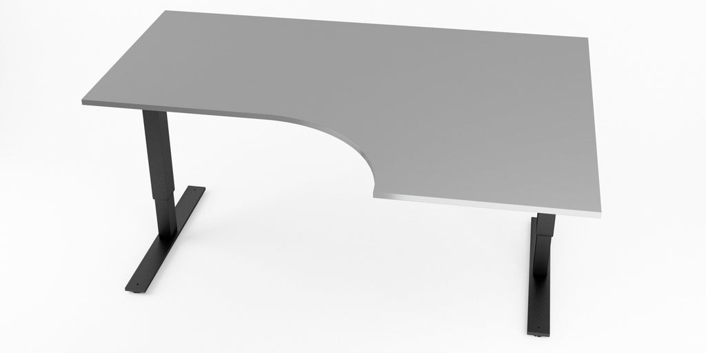 Hörnskrivbord, grå, höger, T-benstativ, Offix